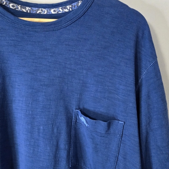 Tommy Bahama Blue 💯 Cotton Men's Large T-Shirt - Picture 4 of 9